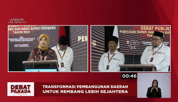 Defisit Anggaran APBD Hingga Rp90 M, Vivit-Umam & Harno-Hanies Adu Solusi di Debat Pilbup Rembang