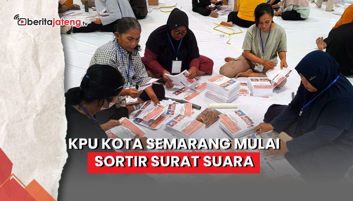 Video KPU Kota Semarang Mulai Sortir Lipat Surat Suara