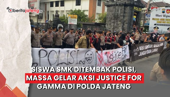 Video Siswa SMK Ditembak Polisi, Ratusan Pelajar dan Mahasiswa Geruduk Polda Jateng
