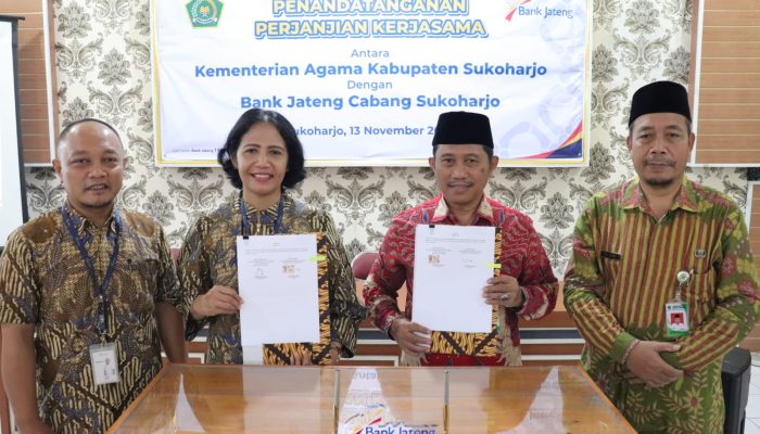 Tindak Lanjuti MoU Pusat, Bank Jateng Jalin Kerja Sama dengan Kemenag Kabupaten Sukoharjo
