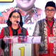 Paslon Pilwalkot Semarang, Agustina-Iswar saat debat perdana publik di Semarang. (YouTube/beritajateng.tv channel)