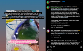 Video viral seorang warga Genuk protes soal PMT makanan balita dari posyandu. (Instagram/@infokejadian_genuk)