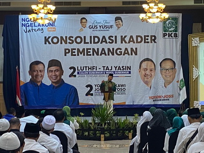 Aksara Semarang | Ketua DPW PKB Jawa Tengah, Gus Yusuf saat Konsolidasi Kader Pemenangan Luthfi-Yasin dan Yoyok-Joss