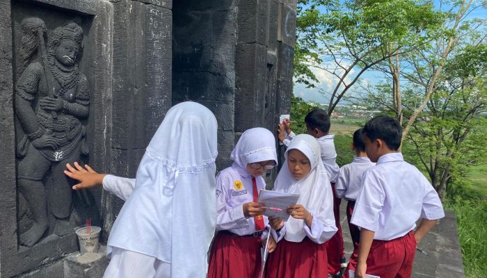 Intip Asyiknya Siswa SDN Tugurejo 02 Belajar Sejarah di Monumen Watu Tugu Semarang