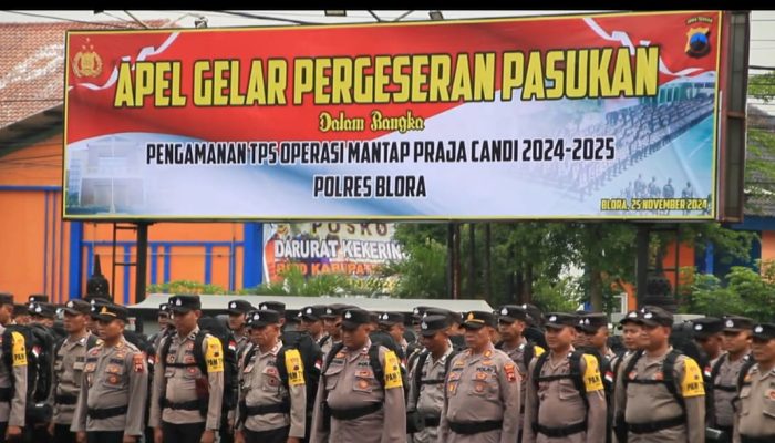 Jelang Pilkada 2024, Polres Blora Gelar Apel Pergeseran Pasukan untuk Pengamanan TPS