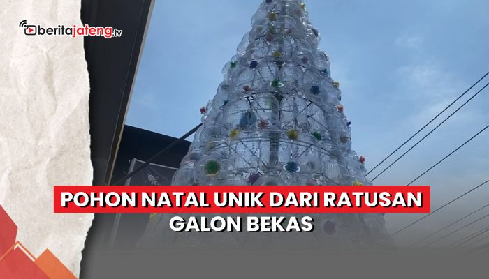 Video Pohon Natal Unik dari Ratusan Galon Bekas