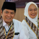 Pasangan calon (paslon) Bupati dan Wakil Bupati Banjarnegara Amalia Desiana-Wakhid Jumali. (X/@KpuBanjarnegara)