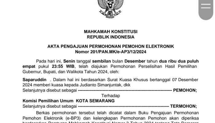 Sosok Saparuddin Gugat Hasil Pilwalkot Semarang 2024, KPU Jateng: Bukan dari Paslon, Tak Punya Legal Standing