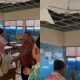 Plafon SMPN 2 Tunjangan Blora ambrol dan menimpa sejumlah siswa. (Heri/beritajateng.tv)