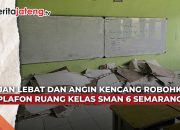 Video Hujan Lebat dan Angin Kencang Robohkan Plafon Kelas SMAN 6 Semarang
