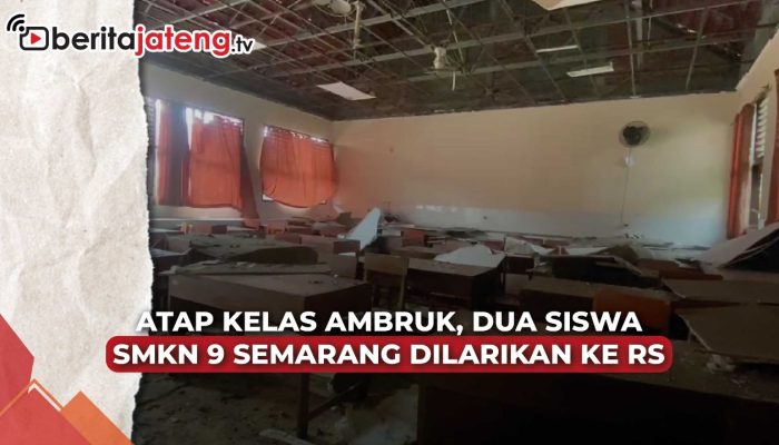 Video Plafon SMKN 9 Semarang Ambrol, Siswa Dilarikan ke RS