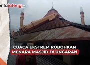 Video Cuaca Ekstrem, Menara Masjid di Ungaran Roboh