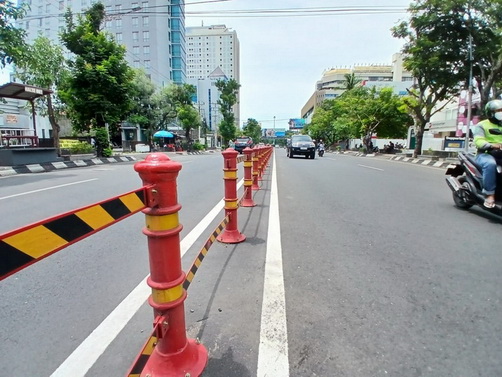 Bollard di Jalan Ahmad Yani Semarang Rusak Akibat Kecelakaan Lalu Lintas, Dishub Ambil Tindakan