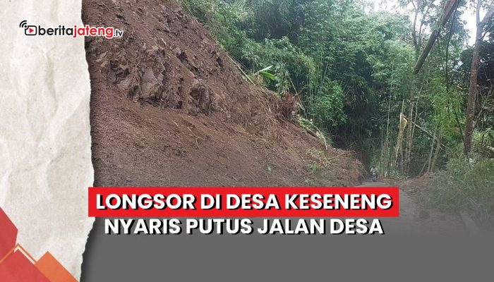 Video Longsor di Kabupaten Semarang Nyaris Putus Jalan Desa Keseneng