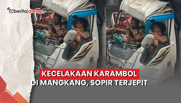 Video Kecelakaan Karambol di Mangkang, Sopir Terjepit