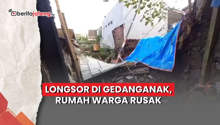 Video Longsor Gedanganak Kabupaten Semarang, Rumah Warga Rusak
