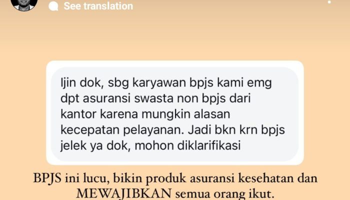 Viral Pegawai BPJS Ngaku Pakai Asuransi Swasta, Kantor BPJS Jateng-DIY Klarifikasi: Mereka Pakai Uang Pribadi
