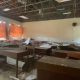 Atap plafon di salah satu ruang kelas SMKN 9 Semarang ambruk