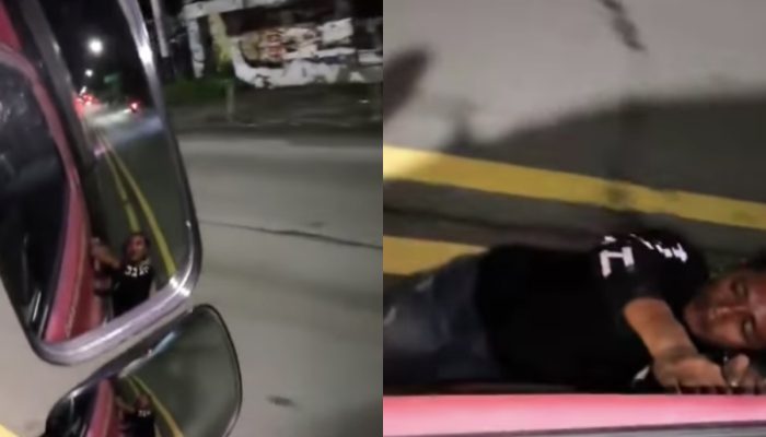 Diduga Malak, Preman Ini Dikerjai Sopir Gelantungan di Pintu Truk di Tegal