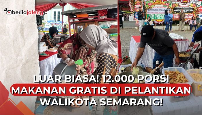 Video Sebanyak 12 Ribu Porsi Makan Gratis Disiapkan di Tasyakuran Walikota Semarang
