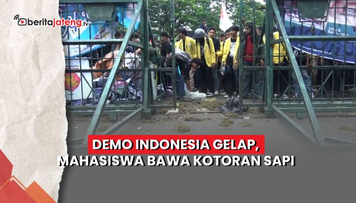 Video Demo Indonesia Gelap di Semarang, Mahasiswa Bawa Kotoran Sapi
