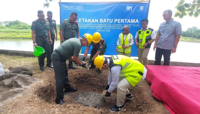 Proyek Penanggulangan Banjir Bandara Ahmad Yani Resmi Dimulai, Bangun Tanggul 700 Meter Hingga Normalisasi Saluran