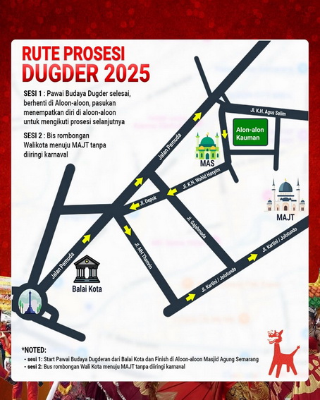 Ada Pawai Kirab Dugderan 2025, Catat Jalur Alternatif dan Info Pengalihan Arus Lalu Lintas