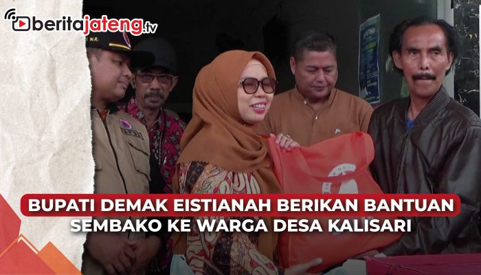 Video Bupati Demak Eistianah Beri Bantuan Sembako ke Warga Kalisari