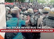 Video Demo Tolak Revisi RUU TNI Ricuh, Mahasiswa Bentrok dengan Polisi