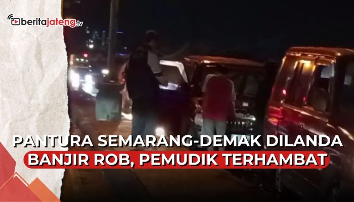 Video Pantura Semarang-Demak Dilanda Banjir Rob, Pemudik Terhambat