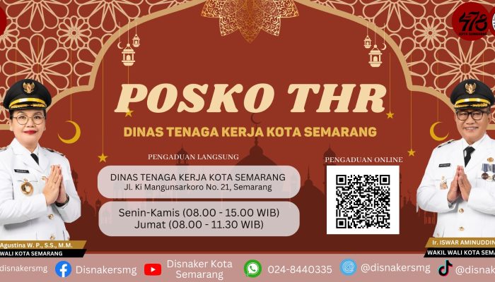 Disnaker Kota Semarang Buka Posko Aduan THR Bagi Pekerja