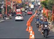 Uji Coba Lalu Lintas Sistem Satu Arah Depan Pasar Projo Dimulai