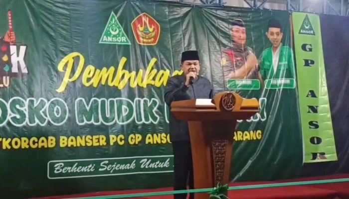 Resmikan Posko Mudik GP Ansor-Banser, Bupati Semarang: Pemudik Tetap Harus Waspadai Cuaca