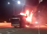 Viral Bus Terbakar Hebat di Jalan Tengah Tol Semarang-Batang, Bagaimana Kondisi Penumpang?