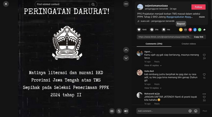 peringatan darurat bkd jateng