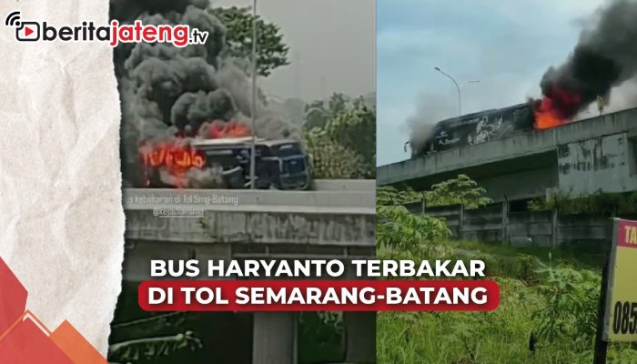 Video Bus Haryanto Terbakar di Tol Semarang-Batang