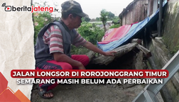 Video Jalan Longsor di Rorojonggrang Timur Semarang Belum Diperbaiki