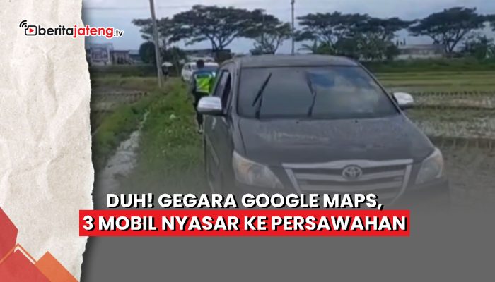 Video 3 Mobil di Semarang Nyasar ke Persawahan Gegara Google Maps