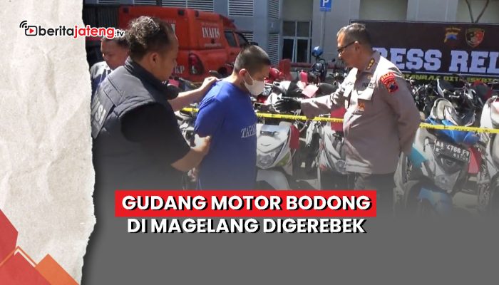 Video Gudang Motor Bodong di Magelang Digerebek