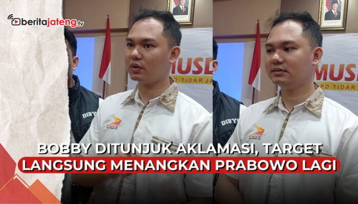 Video Terpilih jadi Ketua Tidar Jateng, Bobby Targetkan Menangkan Prabowo di 2029