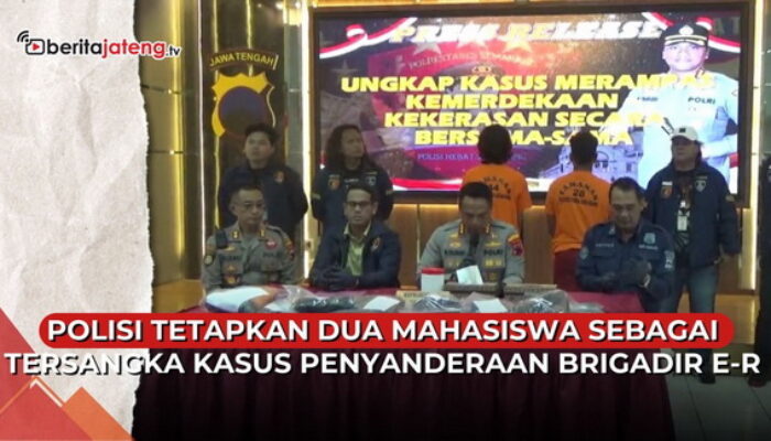 Video Dua Mahasiswa Penyandera Intel Polisi saat Demo May Day Semarang jadi Tersangka