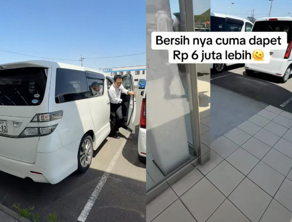 Kolase foto mobil milik WNI hanya laku Rp7 juta saat dijual di Jepang. (TikTok/@heniihens)