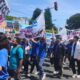 Aksi damai kembali mewarnai geliat aktivitas di lingkungan kampus Universitas Kristen Satya Wacana (UKSW) Salatiga, Kota Salatiga pada hari Senin, 5 Mei 2025 ini. (Bowo Pribadi/beritajateng.tv)