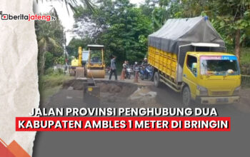 Video Jalan Provinsi Penghubung Kabupaten Semarang dan Grobogan Ambles di Bringin