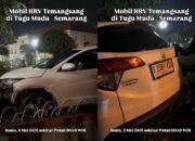 Viral Mobil Honda HRV Tersangkut di Taman Tugu Muda Semarang, Warganet: Oalah Plat B, Gak Heran