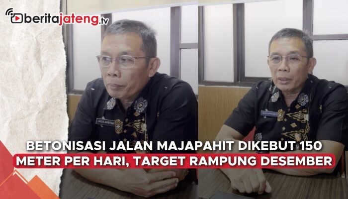 Video Betonisasi Jalan Majapahit Semarang Dikebut 150 Meter per Hari