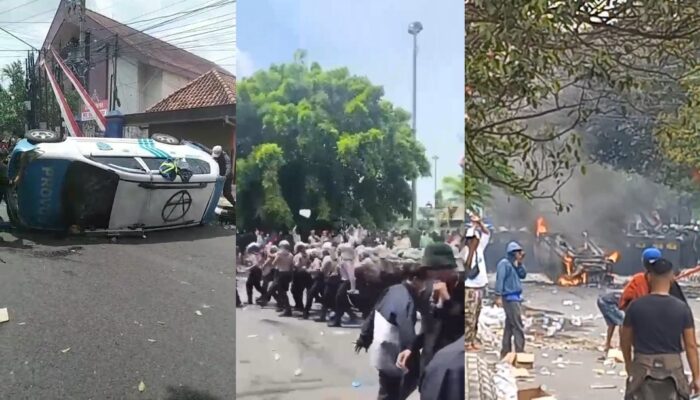 Demo Warga Pati 13 Agustus Berakhir Ricuh: Gas Air Mata Ditembakkan, Mobil Polisi Dibakar