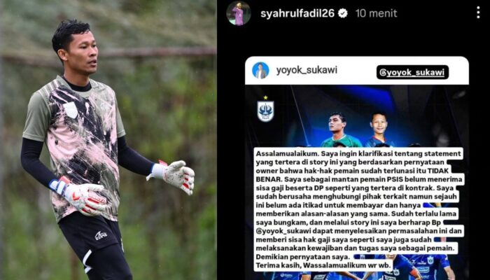 Eks Kiper PSIS Semarang Syahrul Trisna Ngaku Gaji Masih Nunggak, Bantah Klaim Lunas Yoyok Sukawi