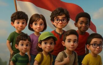Poster film animasi Merah Putih One For All