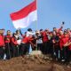 Semangat Nasionalisme, Polres Semarang Kibarkan Bendera Merah Putih di Gunung Ungaran